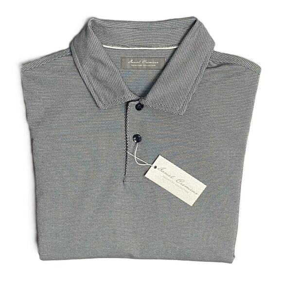 Daniel Cremieux Men's Medium Long Sleeve Polo Pima Cotton Navy Heather NEW - Picture 1 of 11